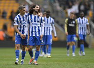 Marc Cucurella In A Bonding Moment With His Team During A Match Wallpaper