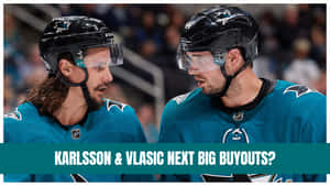 Marc-edouard Vlasic And Erik Karlsson In Action Wallpaper