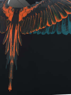 Marcelo Burlon Orange Bluish Green Wings Wallpaper