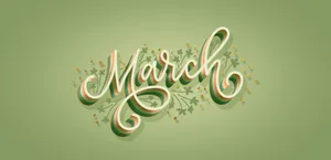 March Digital Lettering Wallpaper