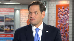 Marco Rubio During A Press Briefing Wallpaper