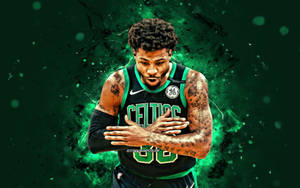 Marcus Smart On Cool Neon Green Wallpaper