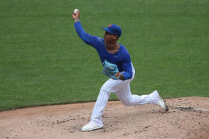 Marcus Stroman Wearing Blue Shirt Wallpaper