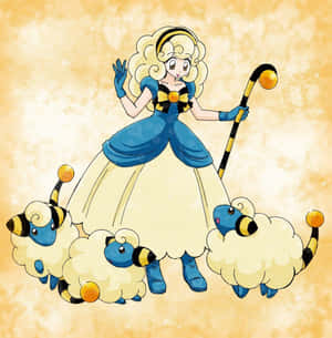Mareep Cute Anime Girl Version Wallpaper