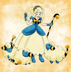Mareep Cute Anime Girl Version Wallpaper