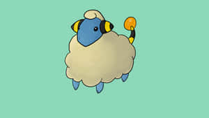 Mareep On Teal Background Wallpaper