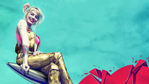 Margot Robbie As Harley Quinn - The Emblem Of Anarchy And Chaos Wallpaper