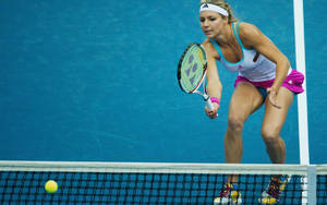 Maria Kirilenko Slightly Bending Down Wallpaper