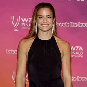 Maria Sakkari In Black Dress Wallpaper