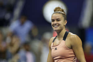 Maria Sakkari Smiling Beautifully Wallpaper