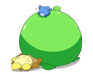 Marill On Bloated Sunflora Wallpaper