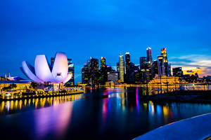 Marina Bay Sands Museum Skyline Wallpaper