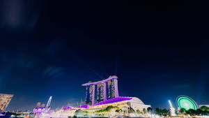 Marina Bay Sands Violet Nights Light Wallpaper