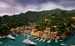 Marina Di Portofino In Italy High Angle Shot Wallpaper