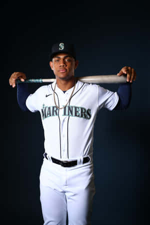 Mariners Player Portrait Julio Rodriguez Wallpaper