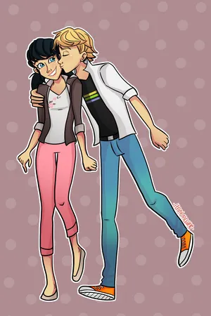 Marinette And Adrien - An Inseparable Duo Wallpaper