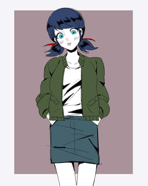 Marinette Dupain Cheng Anime Style Wallpaper