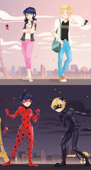 Marinetteand Adrien Dual Identities Wallpaper