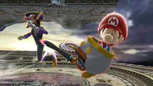 Mario_and_ Waluigi_ Battle_ Scene Wallpaper