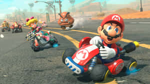 Mario Kart Racing Action Wallpaper