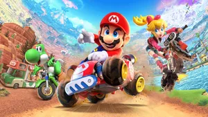 Mario Kart World Characters Racing Wallpaper