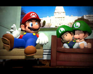 Mario_ Luigi_ Baby_ Luigi_ Relaxing Wallpaper
