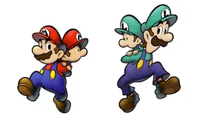 Marioand Luigi Carrying Baby Versions Wallpaper