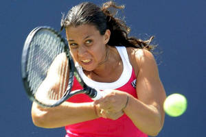 Marion Bartoli Expressing A Quirkily Interesting Emotion Wallpaper