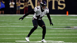 Marlon Humphrey Baltimore Ravens Game Action Wallpaper