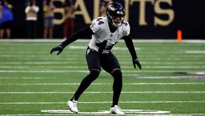 Marlon Humphrey Baltimore Ravens Game Action Wallpaper