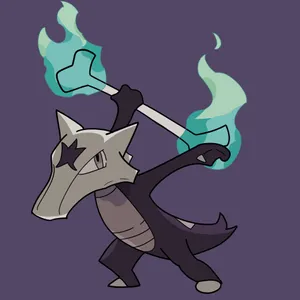 Marowak Holding Lightning Rod Wallpaper