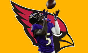 Marquise Brown Catching Football Artwork Wallpaper