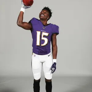 Marquise Brown Ravens Uniform Catch Pose Wallpaper