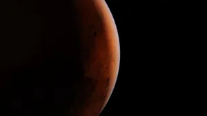 Mars_ Crescent_in_ Darkness_4 K Wallpaper