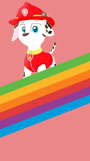 Marshall Paw Patrol Rainbow Wallpaper