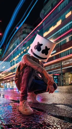 Marshmello In A Mellow Street Wallpaper