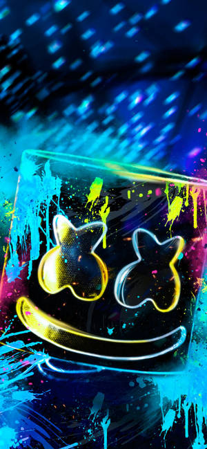 Marshmello Iphone Neon Paint Wallpaper