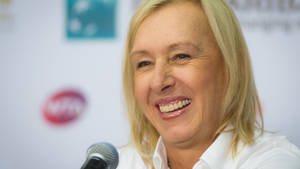 Martina Navratilova During Press Conference Wallpaper