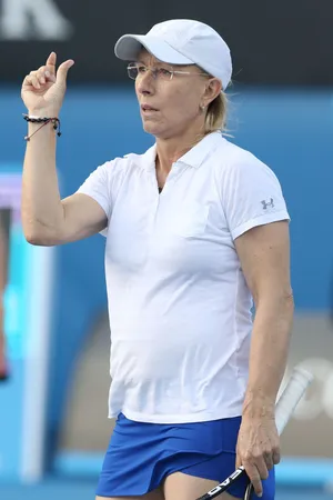 Martina Navratilova Passionately Gesturing During A Game Wallpaper