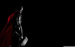 Marvel Black And White Thor Holding Mjolnir Wallpaper