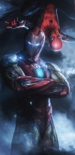 Marvel Heroes Spider-man And Iron Man Join Forces Wallpaper