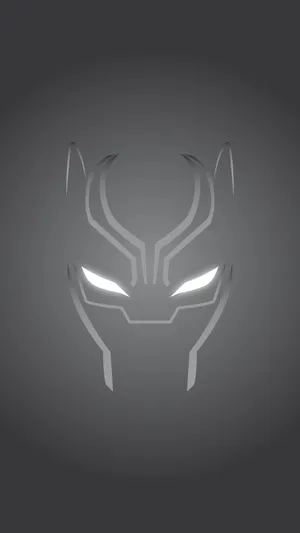 Marvel Minimalist Black Panther Mask Wallpaper
