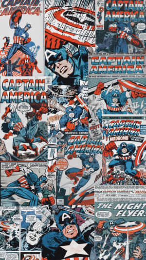 Marvel's Classic Comic Book Hero, Retro Captain America. Wallpaper