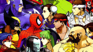 Marvel Vs Capcom Characters In Epic Battle Wallpaper