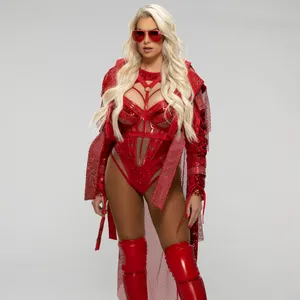 Maryse Ouellet Red Wrestling Attire Wallpaper