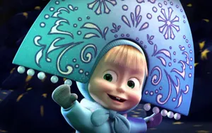 Masha And The Bear Cute Outfit Wallpaper