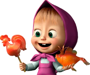 Masha And The Bear Fun Shot Wallpaper