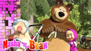 Masha And The Bear With Title Wallpaper