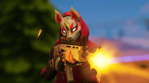 Masked Drift Fortnite Firing Rifle Wallpaper