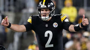 Mason Rudolph Steelers Quarterback Thumbs Up Wallpaper